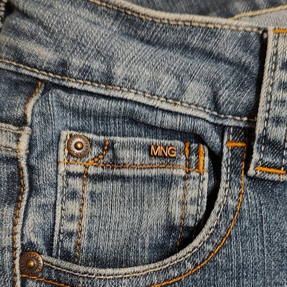 Mango MNG Bianca Jeans Straight Medium Wash Size 4 Low Rise - Picture 6 of 15